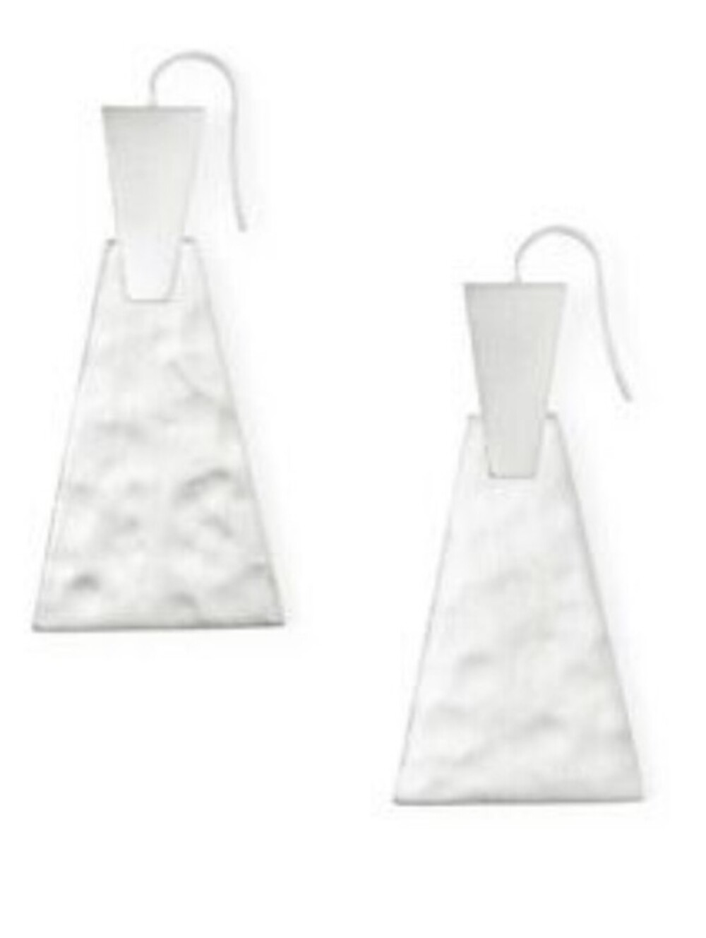 Kendra Scott Keerti Hammered Silver Geometric Trapezoid Dangle Drop Earrings - Picture 1 of 7